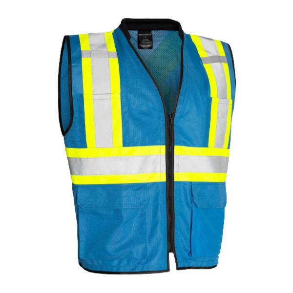 Hi Vis Traffic Safety Vest with Zipper Front Thumbnail