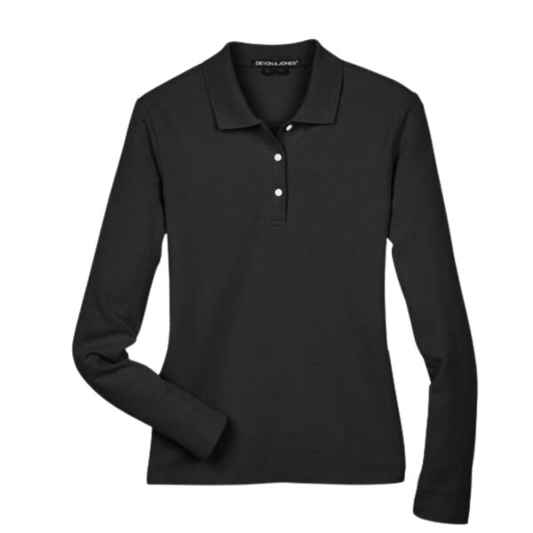 Devon & Jones Ladies' Pima Piqué Long-Sleeve Polo Thumbnail
