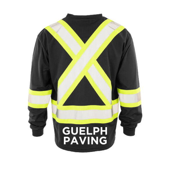 Black Hi Vis V-Neck Long Sleeve Thumbnail